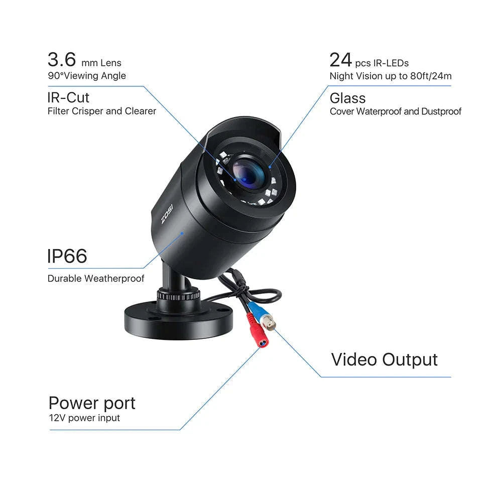 1080P 4 Pack HD-TVI Bullet Security Cameras-Black / spain