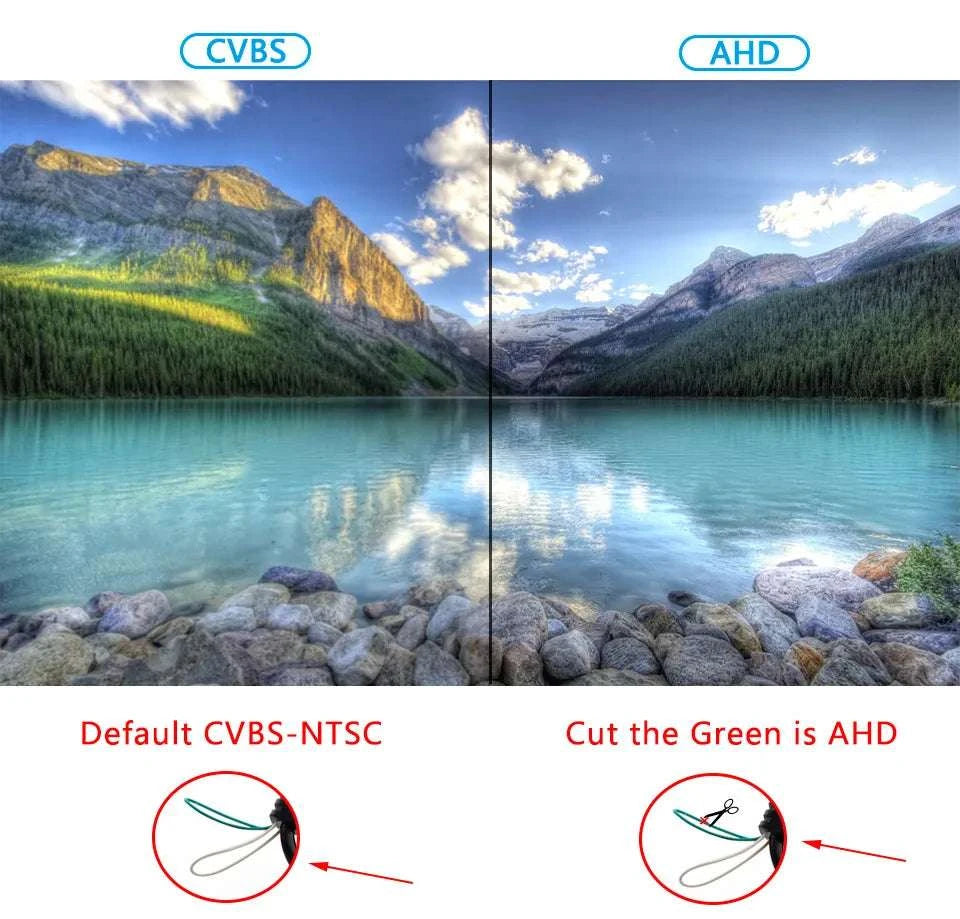 1080P AHD Car Rear View Camera 175° Wide Angle with Guide Lines-CCD 720P