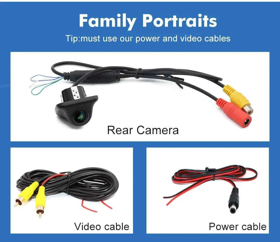 1080P AHD Car Rear View Camera with 180° Fisheye Night Vision-White
