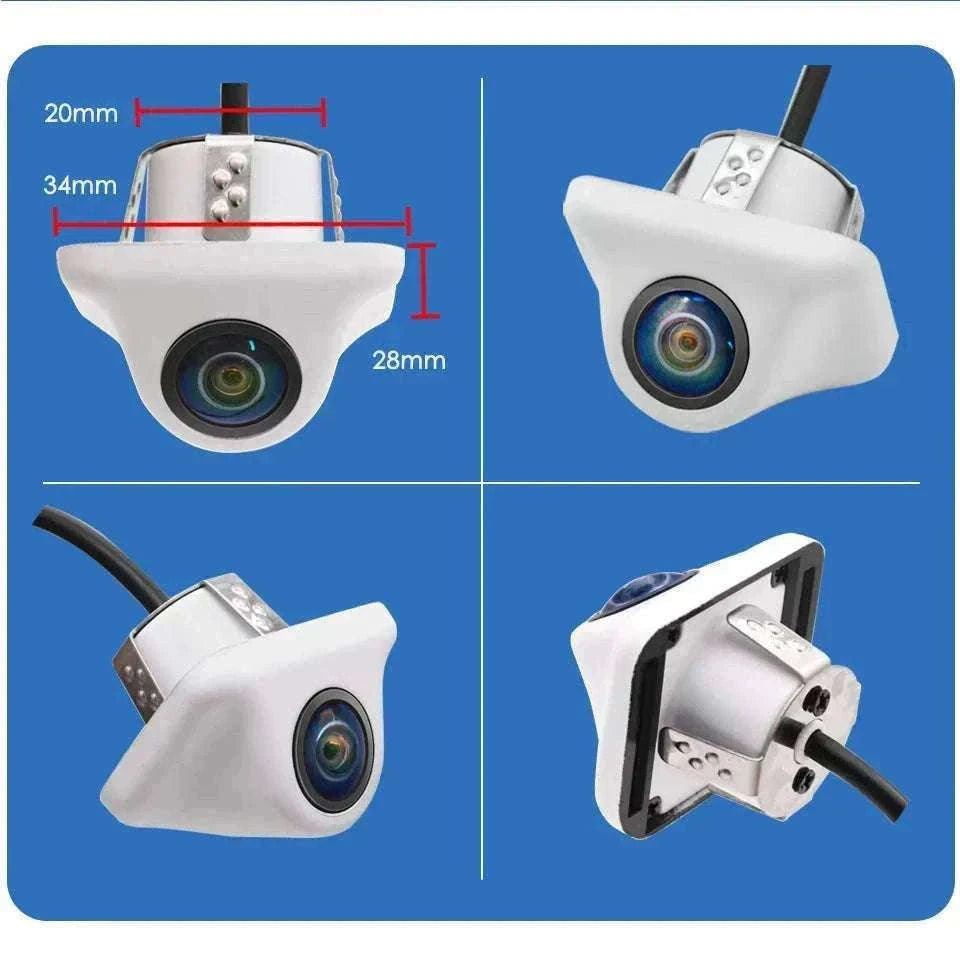1080P AHD Car Rear View Camera with 180° Fisheye Night Vision-White
