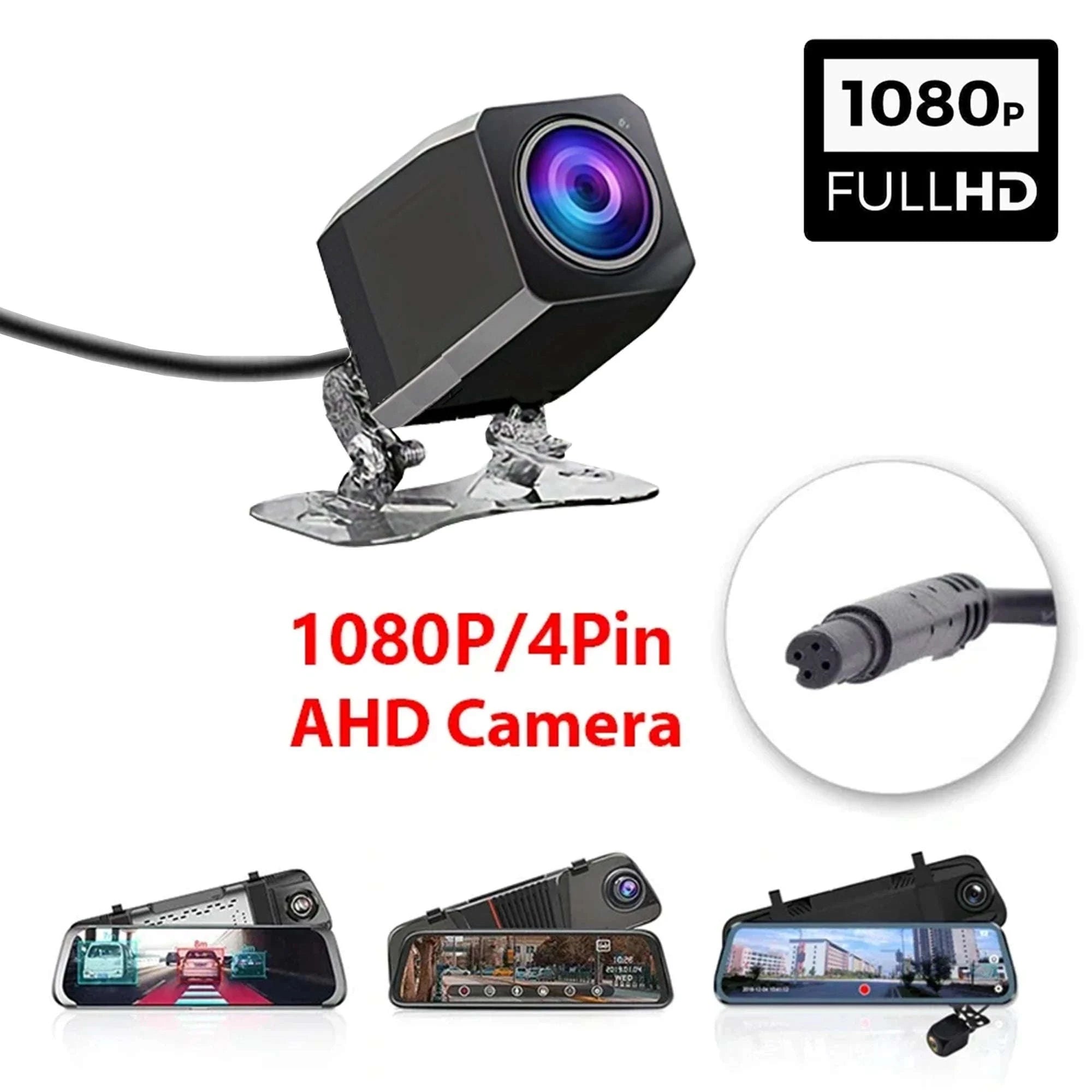 1080P AHD Car Rear View Camera with 4 Pin 2.5mm Jack Waterproof-10m AHD Camera