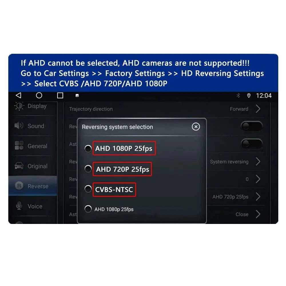 1080P AHD Rear View Camera with Dynamic Guidelines & 175° View-Default Title