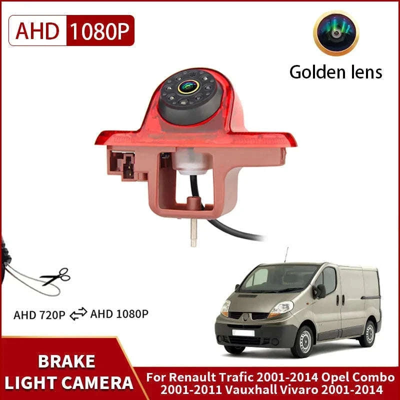 1080P AHD Reverse Camera Brake Light for Trafic Vivaro Combo-CVBS720P-AHD1080P / 12 V
