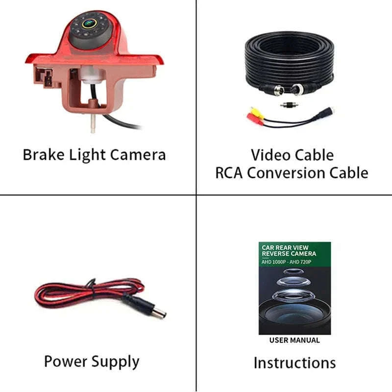 1080P AHD Reverse Camera Brake Light for Trafic Vivaro Combo-CVBS720P-AHD1080P / 12 V