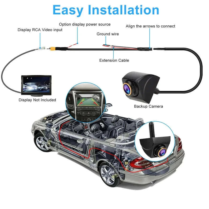 1080P Car Rear View Camera 170° Wide Angle Night Vision-Default Title