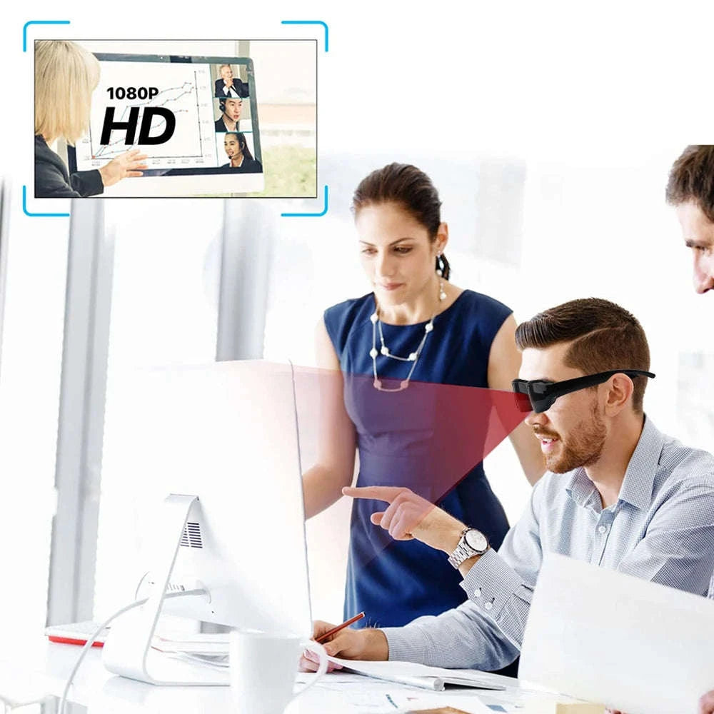 1080P HD Camera Glasses with Audio Recording and 120° Wide Angle-black / China Mainland