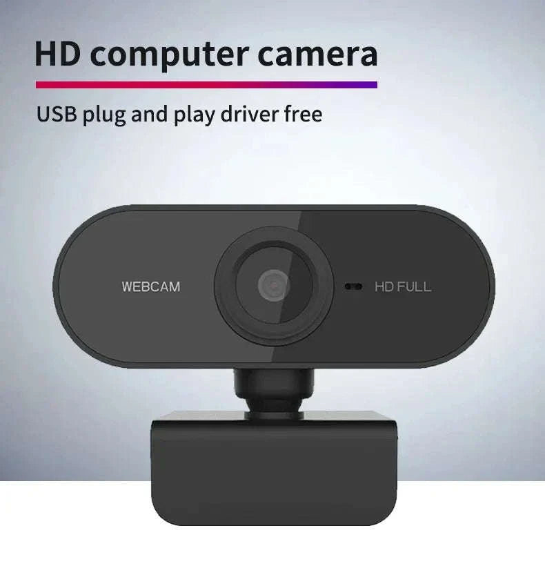 1080P HD USB Webcam with Microphone and Tripod-black