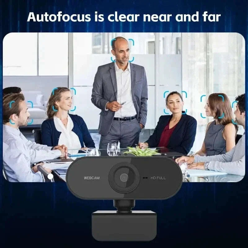 1080P HD USB Webcam with Microphone and Tripod-black