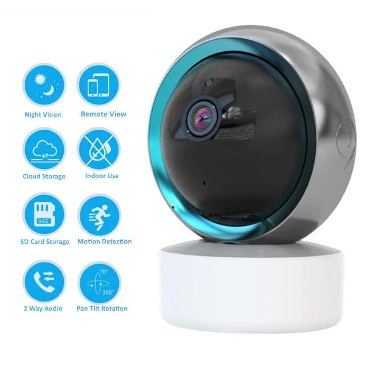 1080P Indoor PTZ Security Camera with 360° View & Two-Way Audio-Default Title