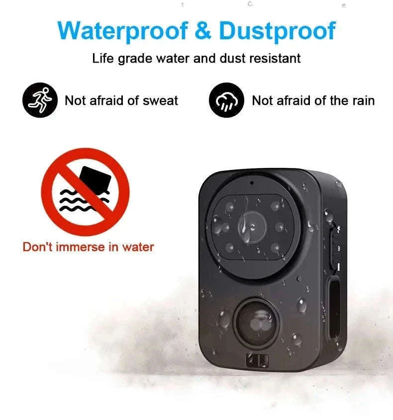 1080P Mini Body Camera Waterproof with Night Vision & PIR Motion Sensor-Waterproof Camera Ad