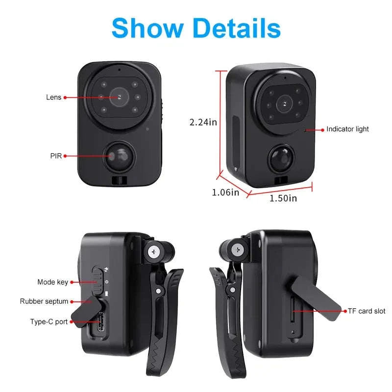 1080P Mini Body Camera Waterproof with Night Vision & PIR Motion Sensor-Waterproof Camera Ad