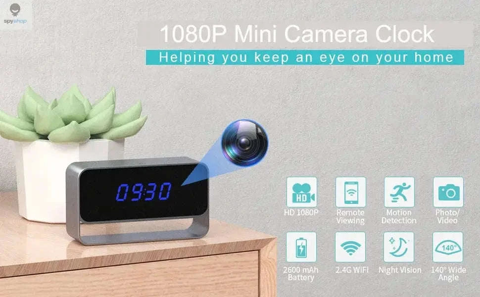 1080P Mini Clock Camera – Wireless Hidden Security Cam for Home & Office-Default Title