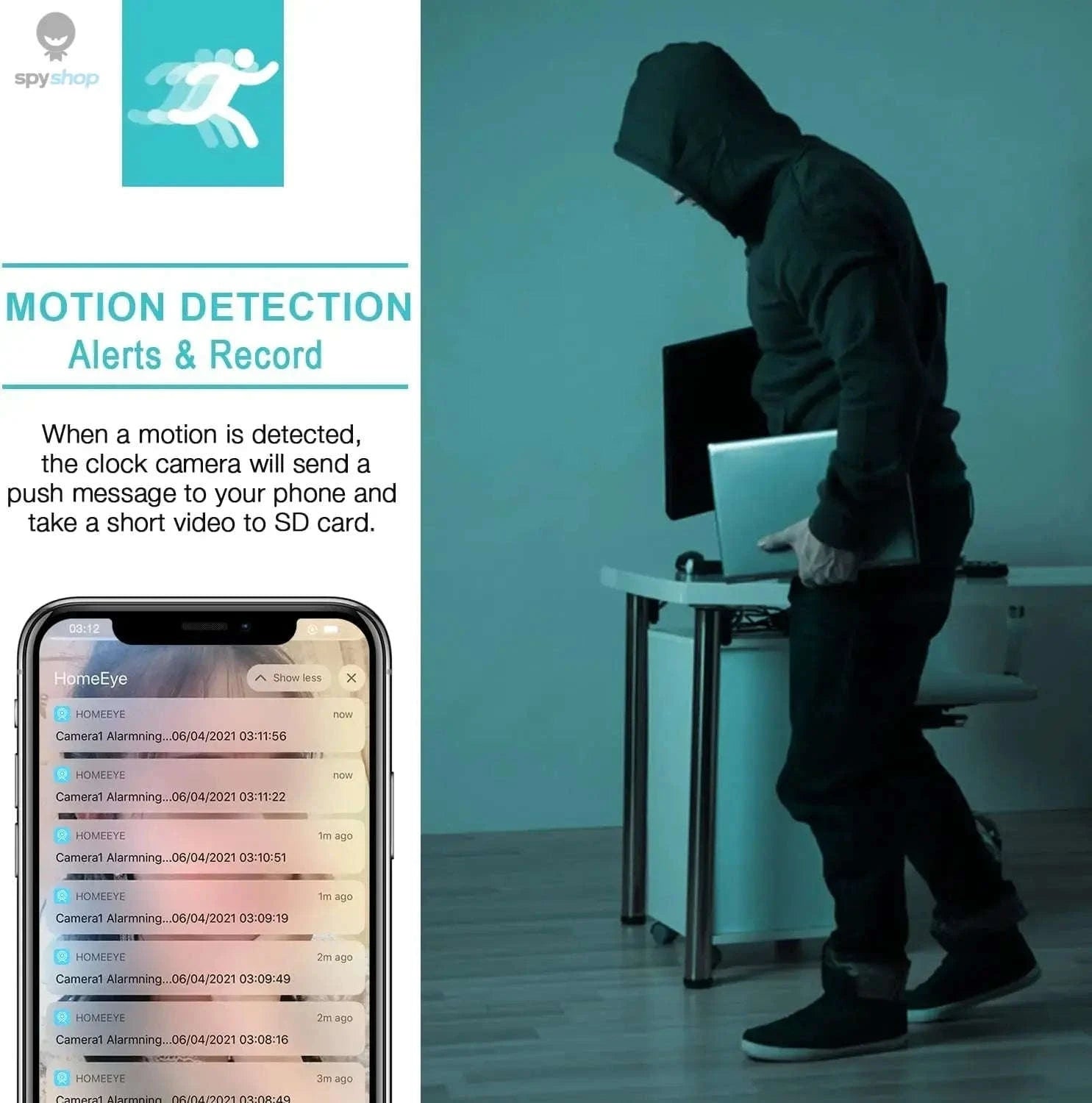 1080P Mini Clock Camera – Wireless Hidden Security Cam for Home & Office-Default Title