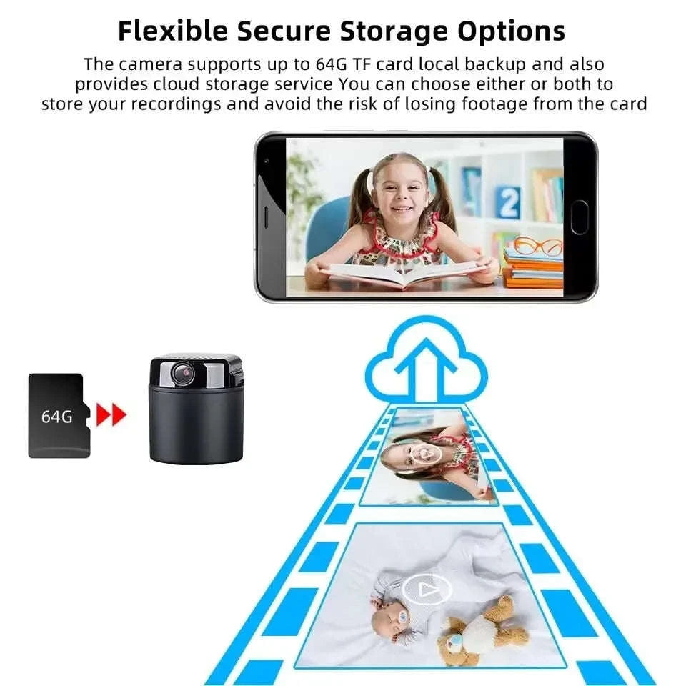 1080P Mini HD Camera Wireless WiFi Security Cam with Night Vision-Wifi mini cam / cam add 8gb card