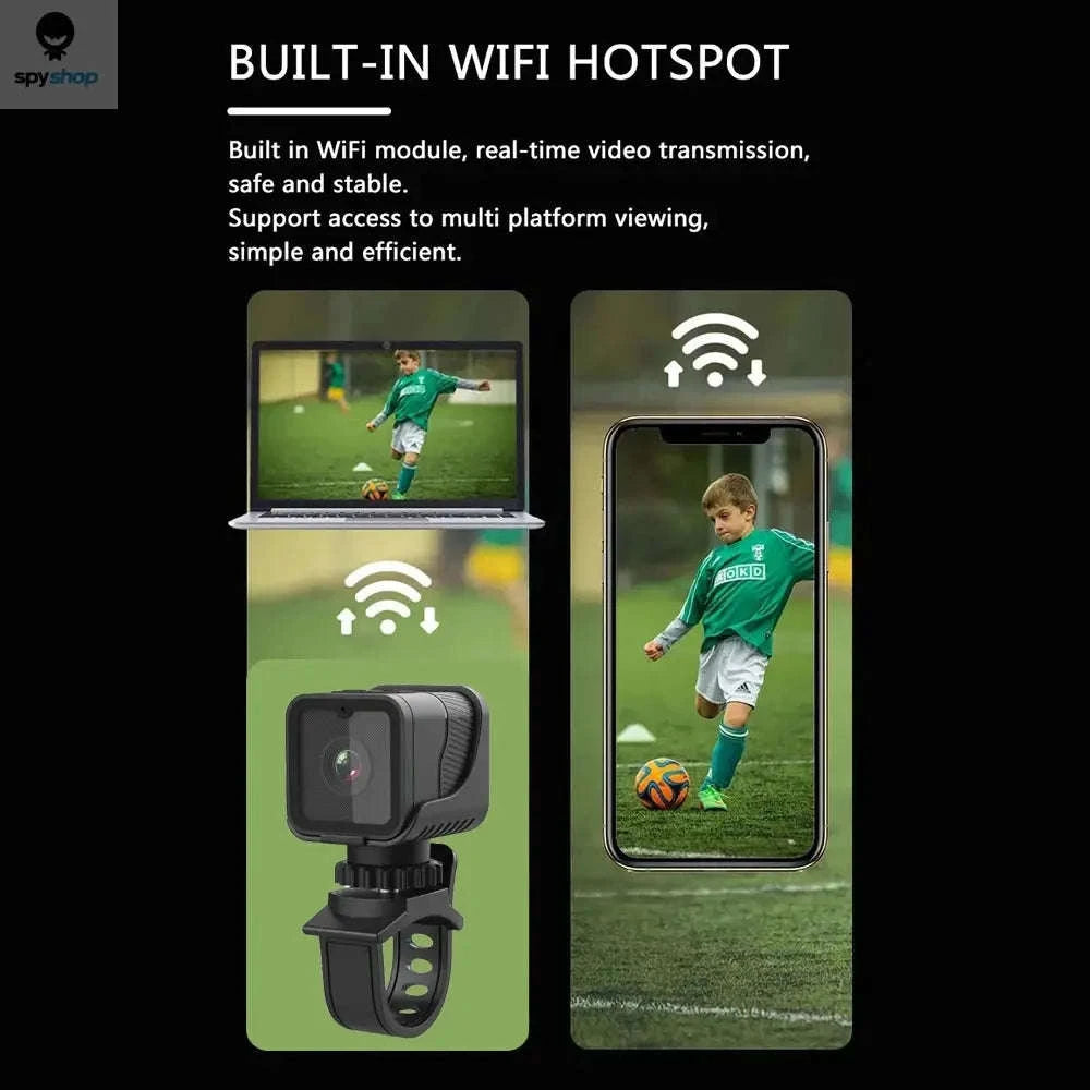 1080P Mini Sports Camera – WiFi Waterproof Action Cam for Outdoor Adventures-black