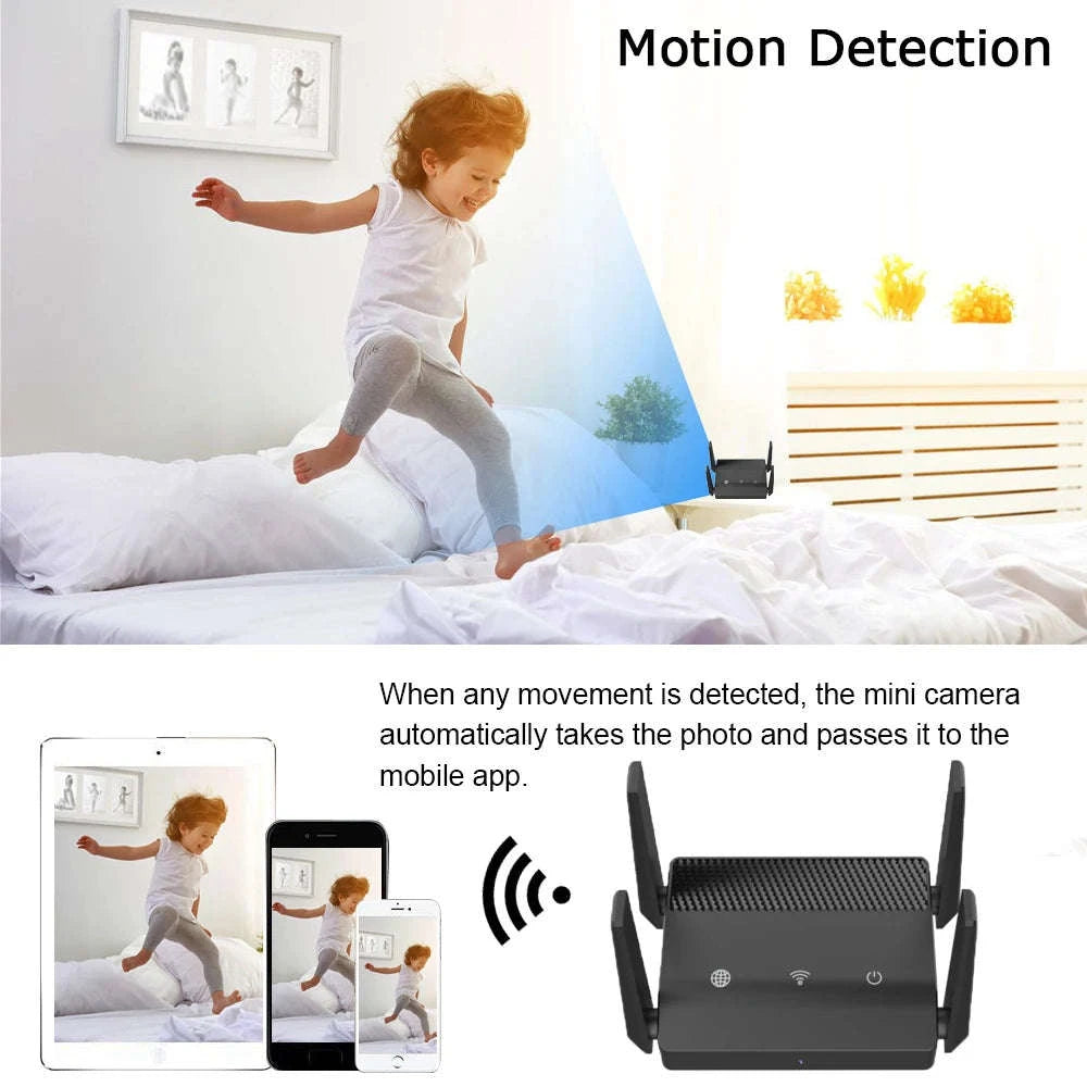 1080P Mini WiFi Camera with 270° Wide Angle & Triple Lens-Right 180 degrees / Camera 64G / China Mainland