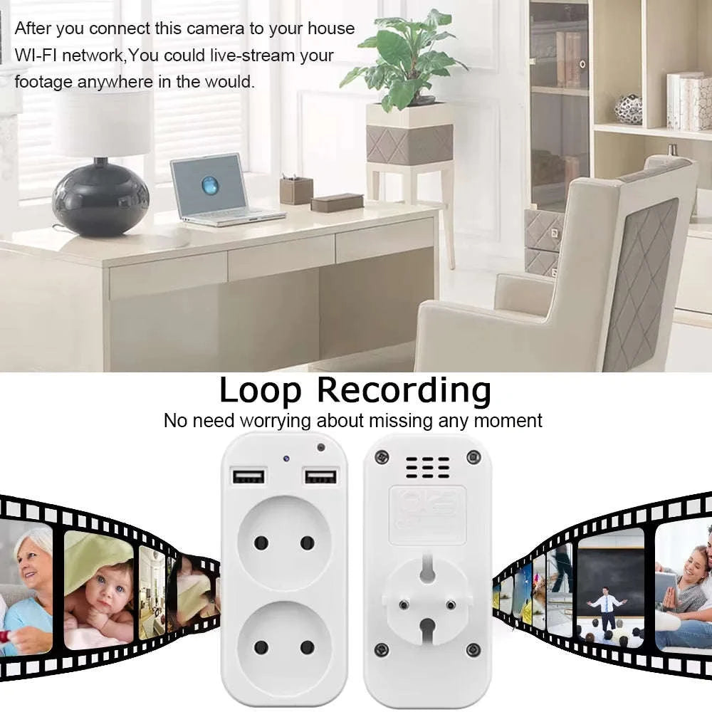 1080P Mini WiFi Security Camera USB Socket with Night Vision-CT-02