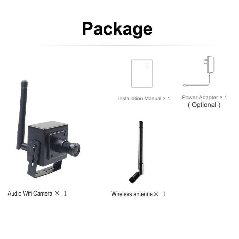 1080P Mini WiFi Security Camera with Audio and Motion Alerts-1080P With Adapter / AU Plug / 3.6mm
