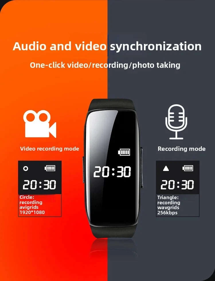 1080P Mini Wristband Camera Watch with 3-Hour Recording-black / with 4G / China Mainland