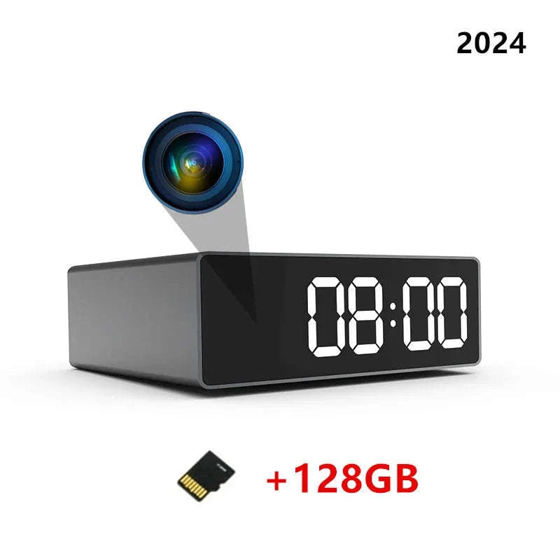 1080P Night Vision Clock Camera for Discreet Home Security-With 32G SD Card