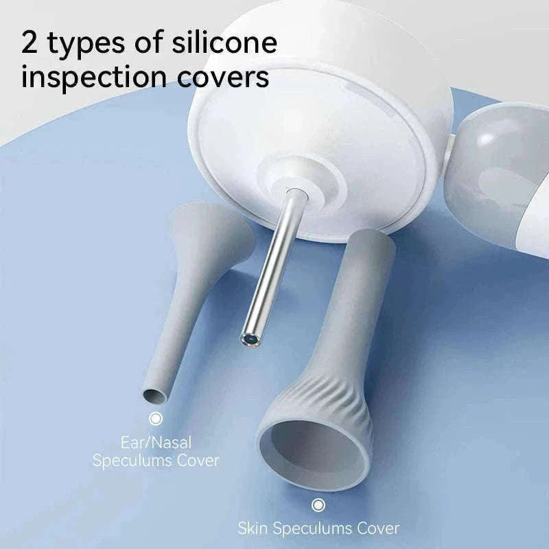 1080P Otoscope Ear Camera with Screen and LED Lights for Clear Inspection-WHITE / United States