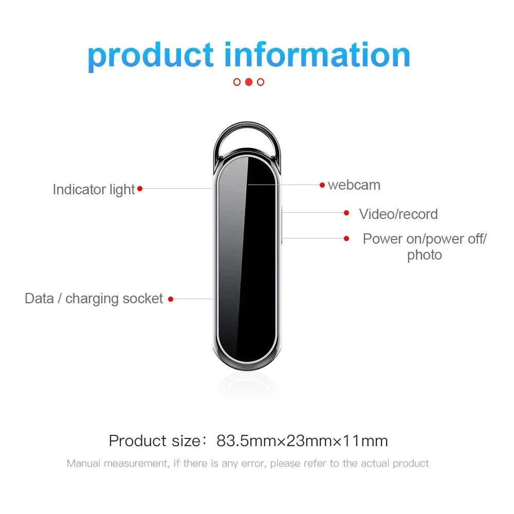 1080P Portable Hidden Camera Recorder with Audio-D8 / 128G
