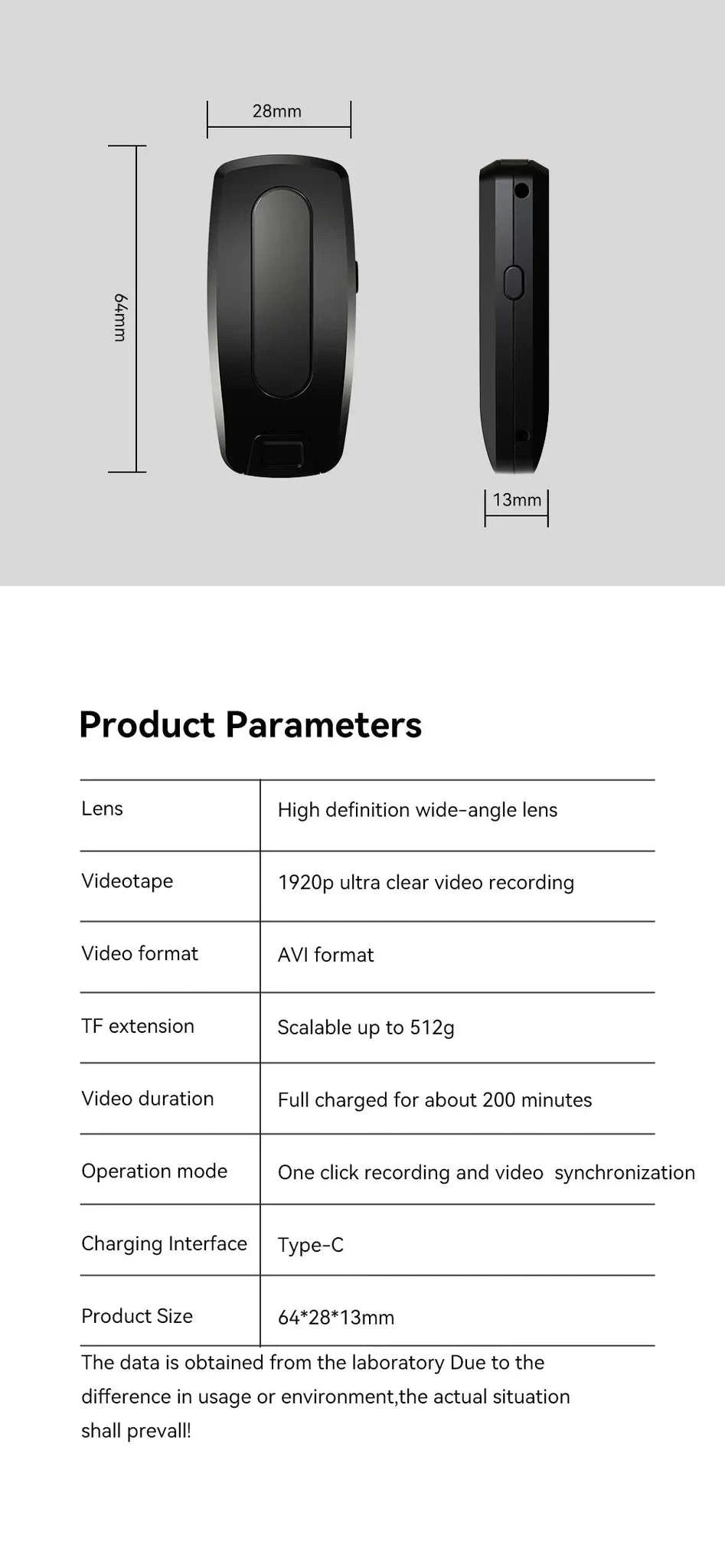 1080P Portable Mini Camera for Clear, Discreet Recording-K55 / 128GB