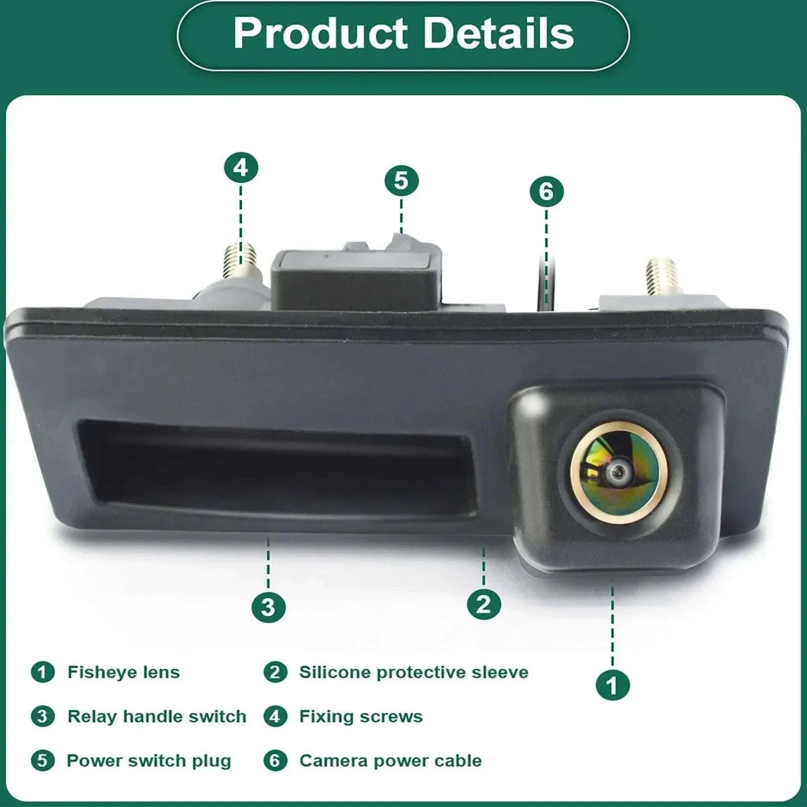 1080P Rear View Backup Camera for VW & Audi with 170° Wide Angle-1080P AHD