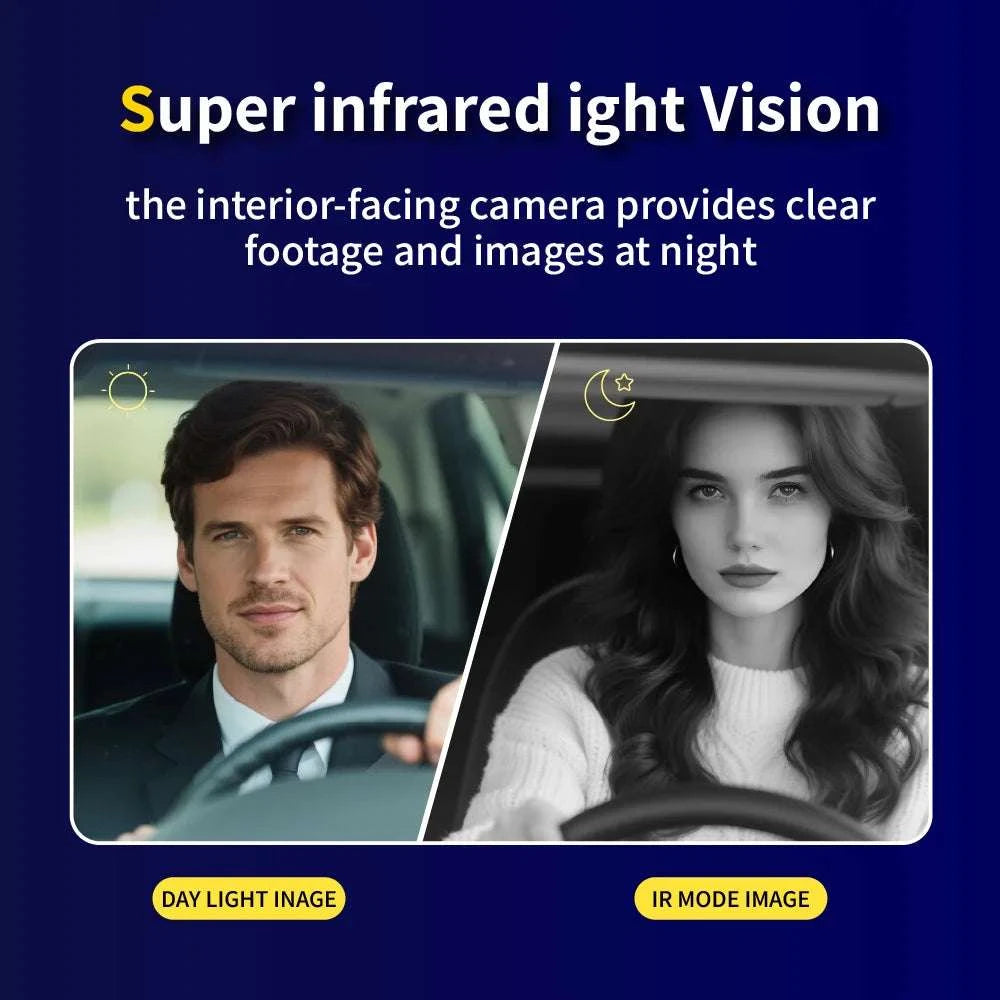 1080P Triple Lens Dash Cam Front Interior Rear with Night Vision-front inside rear / United States