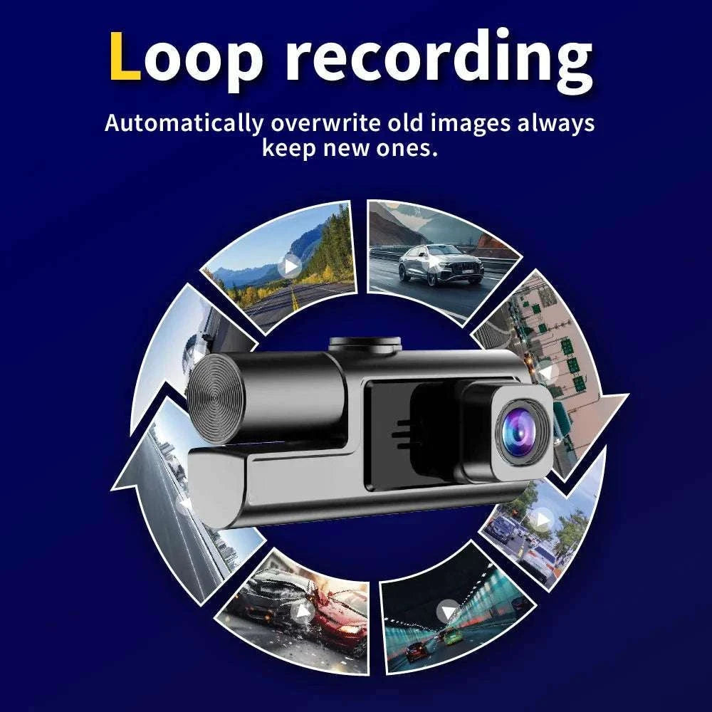 1080P Triple Lens Dash Cam Front Interior Rear with Night Vision-front inside rear / United States