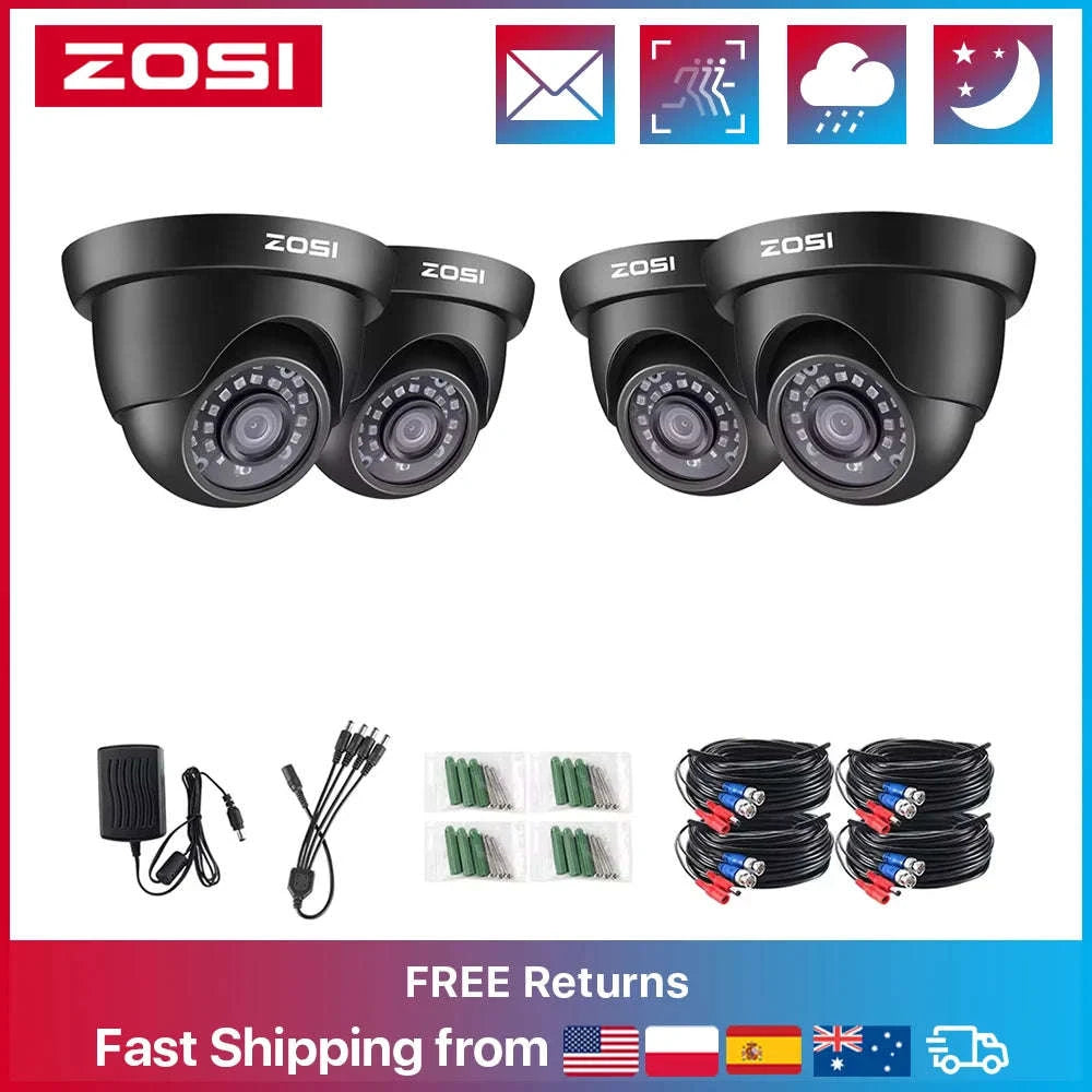 1080P TVI Dome Security Camera with Night Vision and IP66-black / Poland