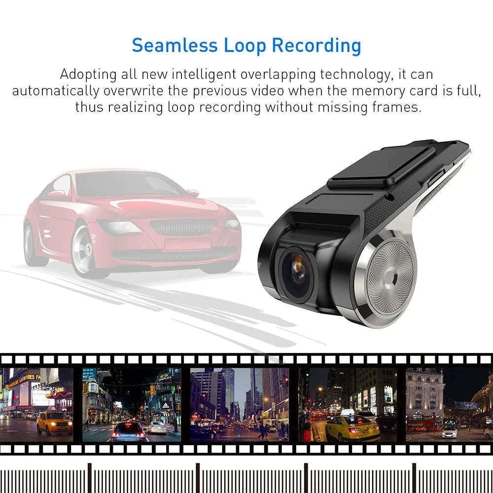 1080P USB Dash Camera with ADAS Alerts for Android Head Units-NO Card