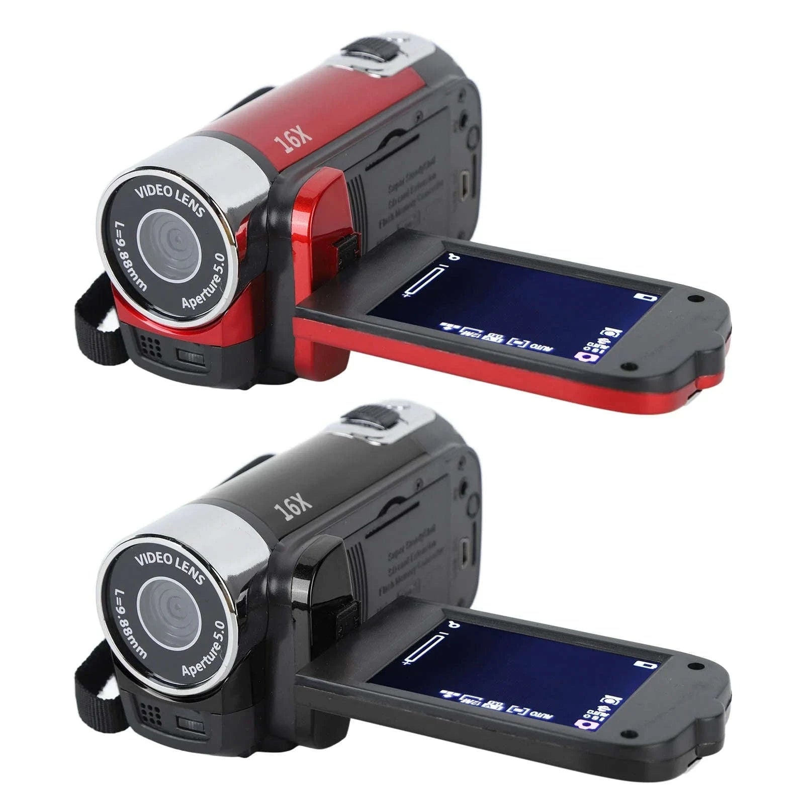 1080P Vlogging Camera with 2.7" Rotatable Screen & 16x Zoom-Black / with 32G Card