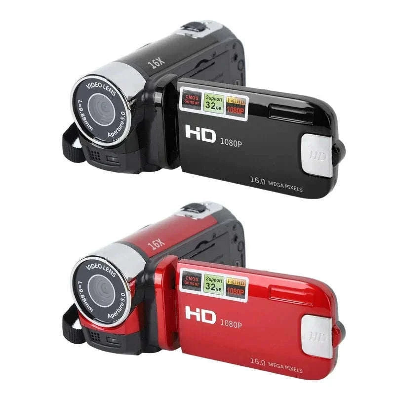 1080P Vlogging Camera with 2.7" Rotatable Screen & 16x Zoom-Black / with 32G Card