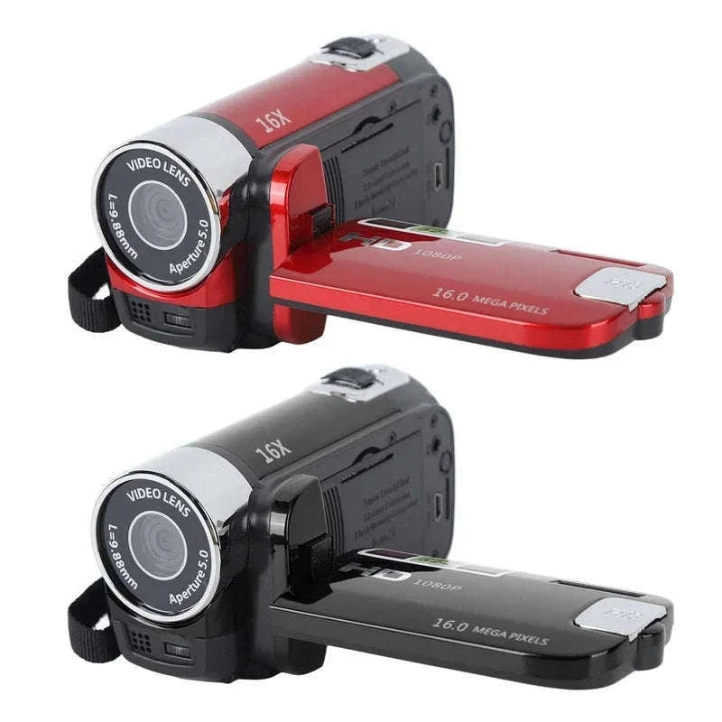 1080P Vlogging Camera with 2.7" Rotatable Screen & 16x Zoom-Black / with 32G Card