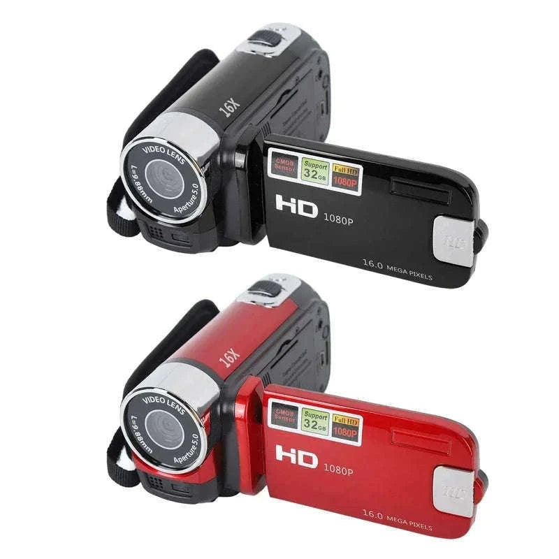 1080P Vlogging Camera with 2.7" Rotatable Screen & 16x Zoom-Black / with 32G Card
