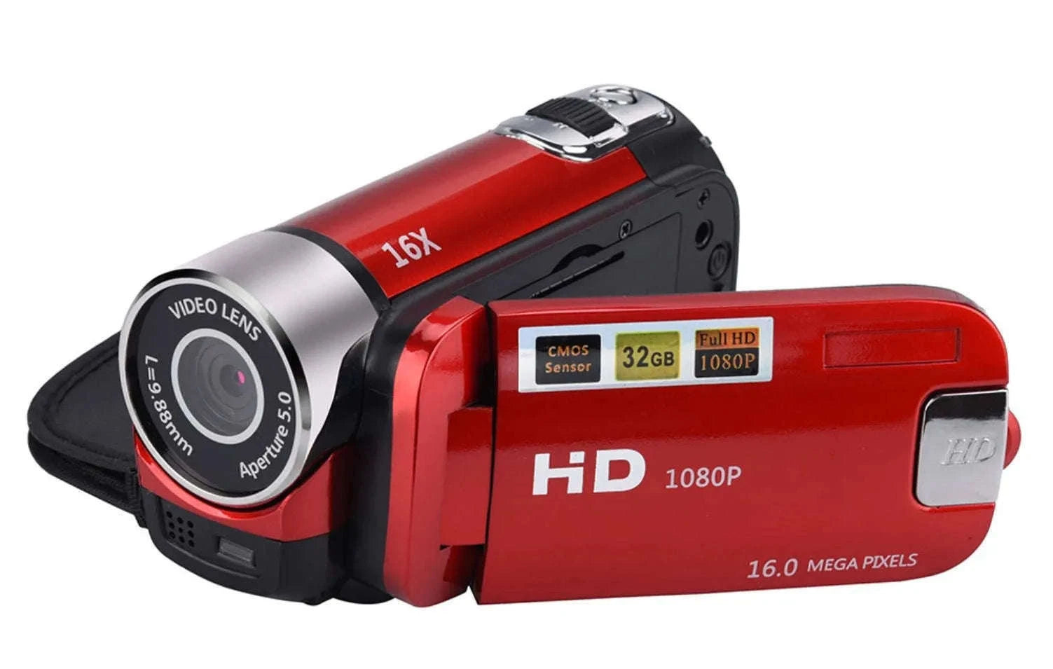 1080P Vlogging Camera with 2.7" Rotatable Screen & 16x Zoom-Black / with 32G Card