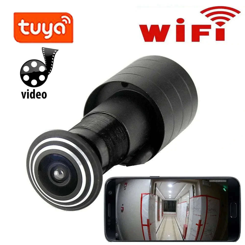 1080p Wi-Fi Peephole Door Camera with Night Vision & Motion Alerts-add 32G TF