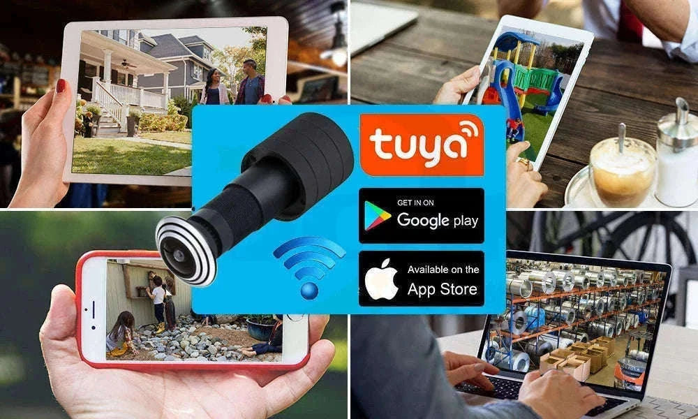 1080P WiFi Door Peephole Camera with 160° Wide Angle-EU Plug