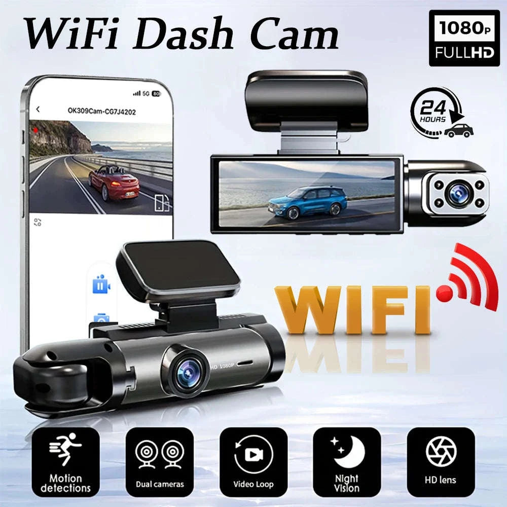1080P WiFi Dual Camera Dash Cam-Dash Cam / No SD Card