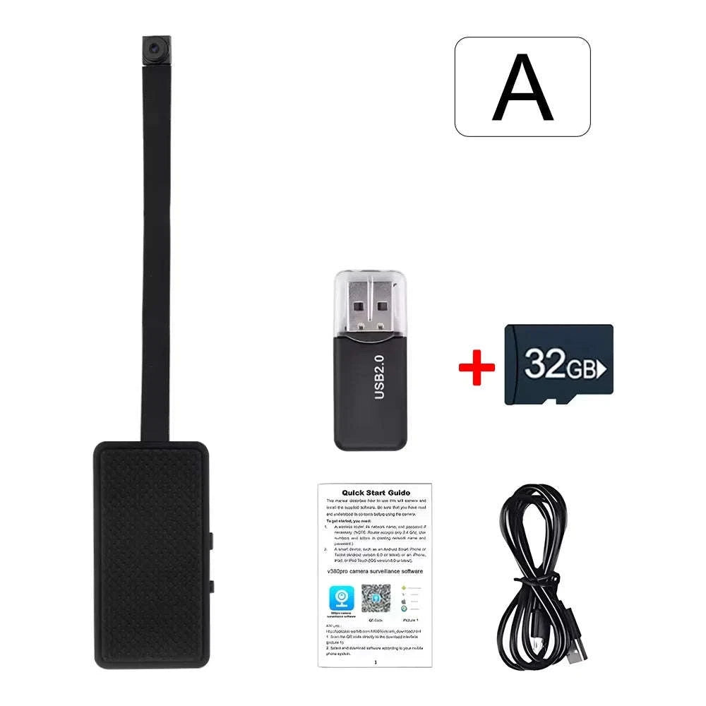 1080P WiFi Mini Camera with Remote Viewing & Motion Detection-B with 32GB Card