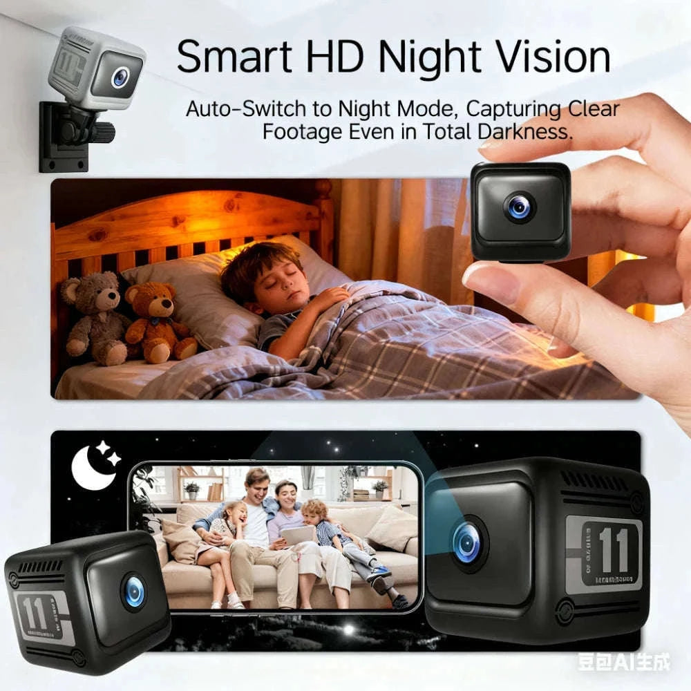 1080P WiFi Mini Security Camera with Night Vision and Motion Detection-Default Title