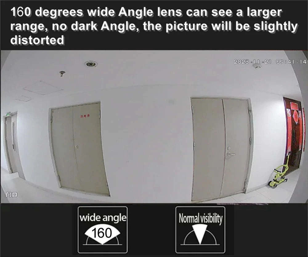 1080P WiFi Peephole Door Camera with Motion Detection-silver / EU Plug