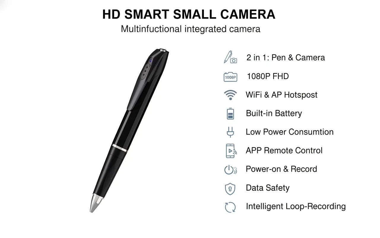 1080P WiFi Pen Camera with Motion Detection & Remote Viewing-With 16GB SD Card / United States