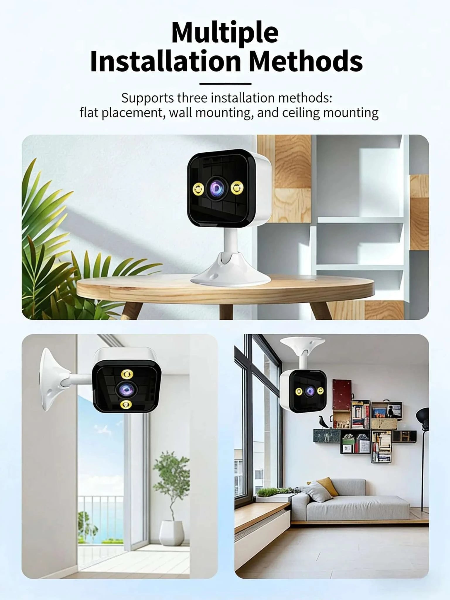 1080P WiFi Security Camera Indoor Outdoor IP66 Night Vision-A13-32GB SD Card / UK Plug