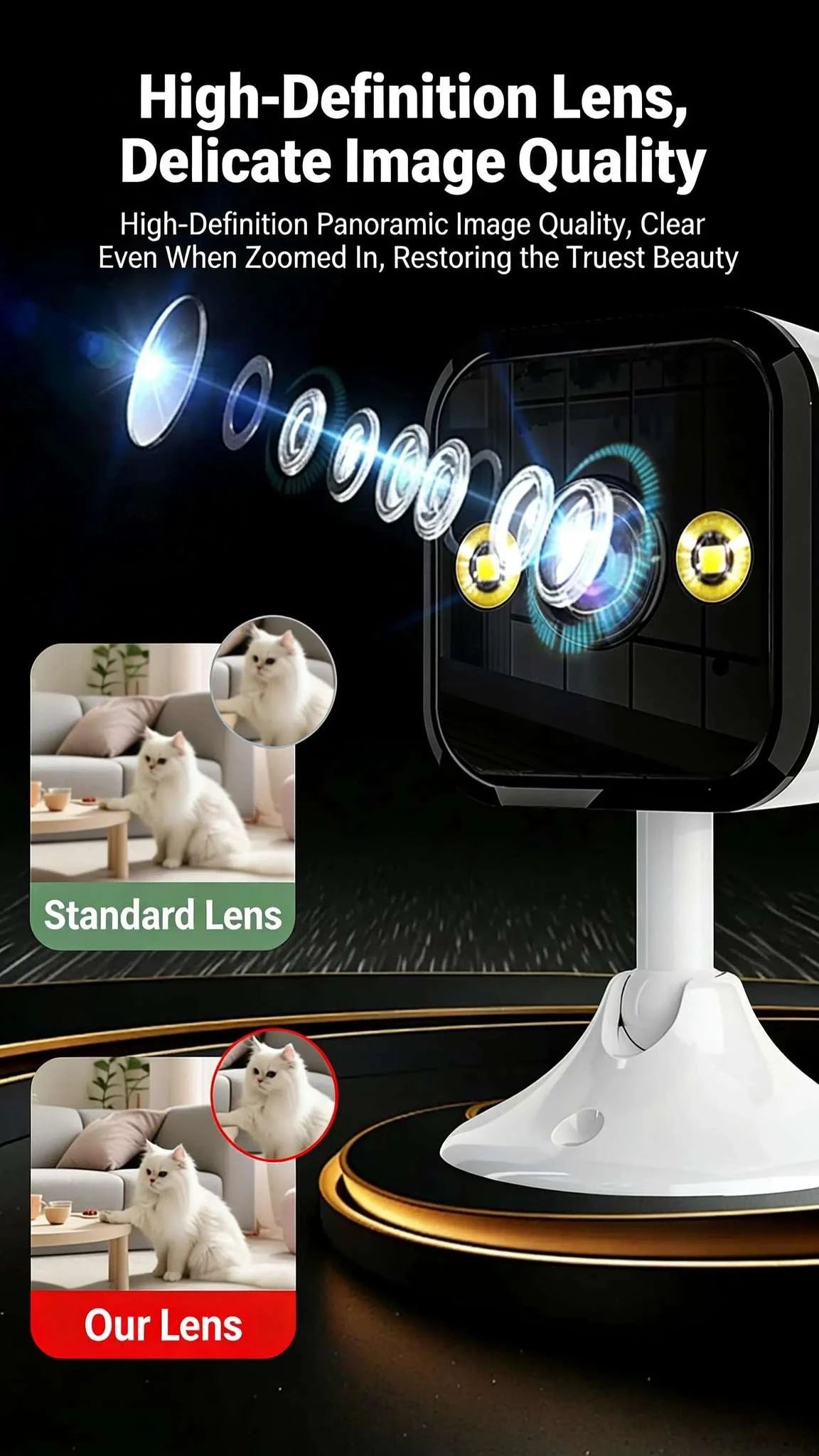 1080P WiFi Security Camera Indoor Outdoor IP66 Night Vision-A13-32GB SD Card / UK Plug