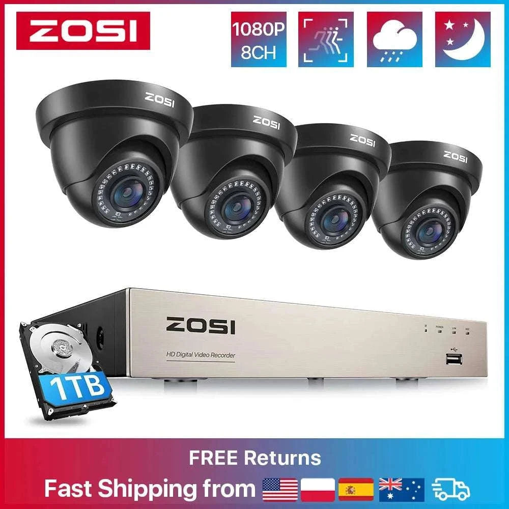 1080P Wired Security Camera System with 4 Cameras & 8CH DVR-N type / None / Poland
