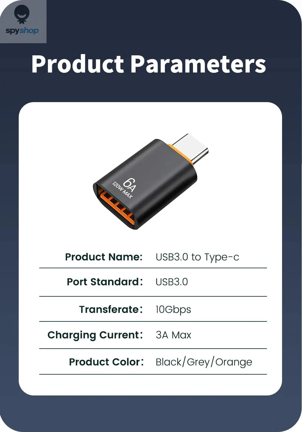 10A OTG USB 3.0 To Type C Adapter USB Female To Type c Male Fast Charging adadpter OTG USB C For Xiaomi Samsung Laptop PC Spy-shop.com