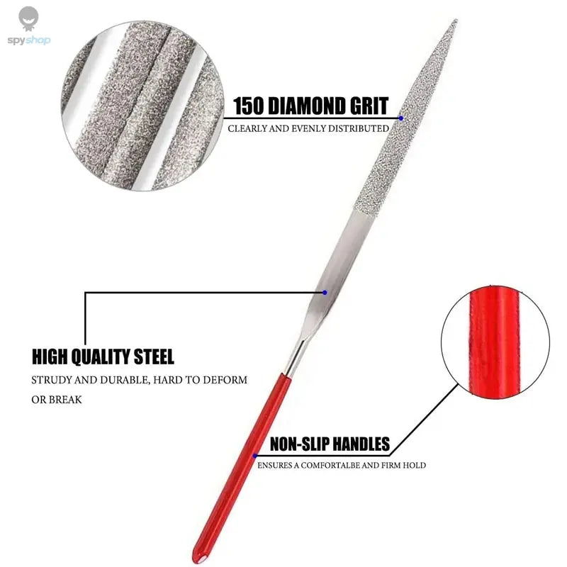 10Pcs Diamond Needle File Set 3x140mm Mini Needle File Kit For Stone Glass Metal Carving Craft Hand Tools Needle File Set