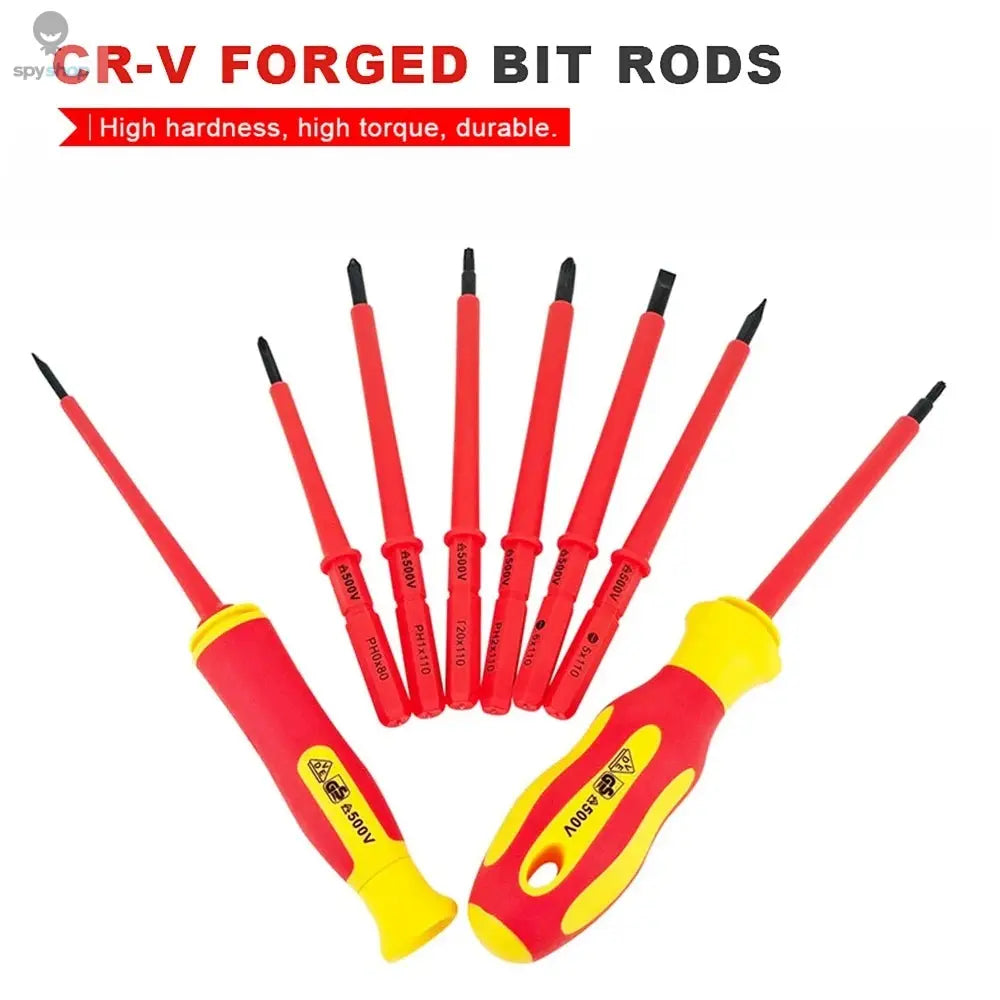 10Pcs Interchangeable Blade VDE Insulated Screwdriver Set with Case Magnetic 500V Home and Professional Use Electricians Tools Spy-shop.com